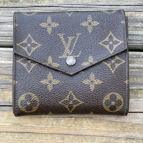 Vintage Louis Vuitton Wallet Bi Fold Brown Leather Designer Logo Purse Made in F - Picture 1 of 11